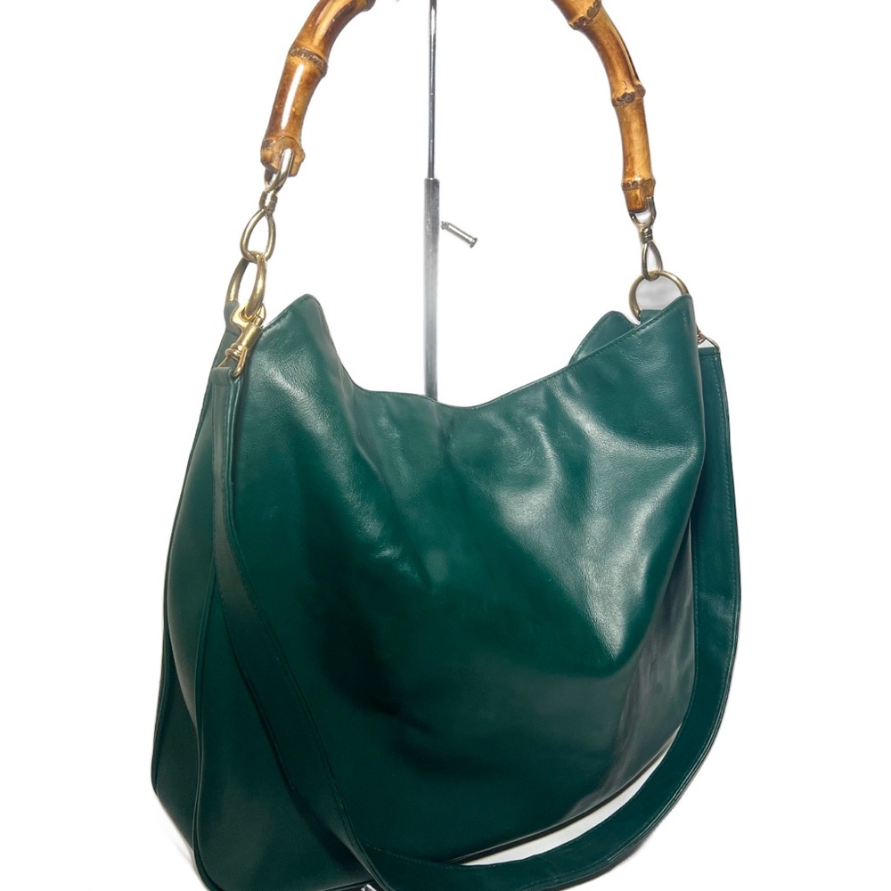Gucci Bamboo Handle Two Way Leather Bag